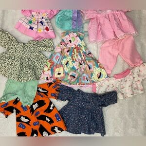 Lot of Mostly Handmade Doll clothes for “18 doll or baby fits Our Generation